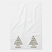 Gepersonaliseerd leuke rode rozen, Holly kerstboom Theedoek (Verticaal)