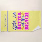 Gepersonaliseerd leven is beter bij de strandlaken (Voorkant)