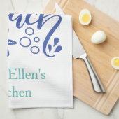 Gepersonaliseerd 'Leven is beter bij strand blauw Theedoek (Quarter Fold)