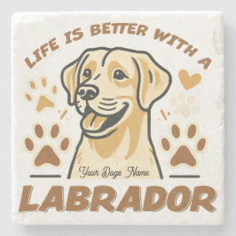 Gepersonaliseerd leven is beter met een labrador stenen onderzetter