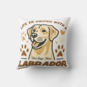 Gepersonaliseerd leven is beter met een Labrador-w Kussen (Achterkant)