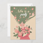 GEPERSONALISEERD LEVEN IS EEN PARTIJSPRINGSTROOM FEESTDAGENKAART (Voorkant / Achterkant)