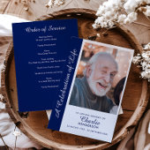 Gepersonaliseerd levensfeest-herdenkingsfotomonume programmakaart