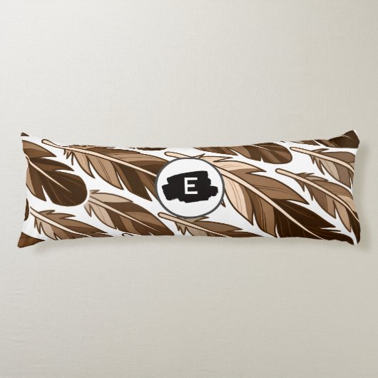 Gepersonaliseerd lichaamskussen – Boho Monogram Br (Voorkant)