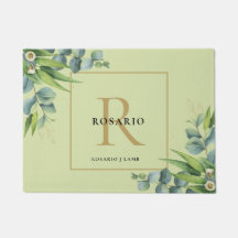 Gepersonaliseerd licht olijf groen goud monogram