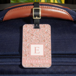 Gepersonaliseerd Licht Pastel Roze Bloemen Wit Blo Bagagelabel
