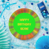 Gepersonaliseerd licht Show fractal Art Birthday Papieren Bordje (Feest)