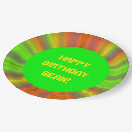 Gepersonaliseerd licht Show fractal Art Birthday Papieren Bordje (Gekanteld)