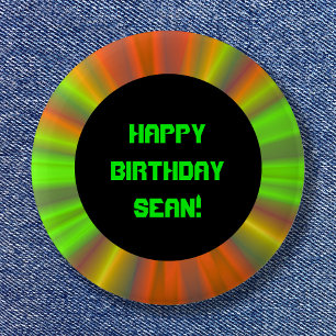 Gepersonaliseerd licht Show fractal Art Birthday Ronde Button 5,7 Cm