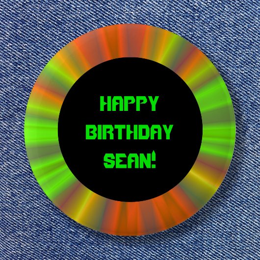 Gepersonaliseerd licht Show fractal Art Birthday Ronde Button 5,7 Cm