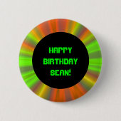 Gepersonaliseerd licht Show fractal Art Birthday Ronde Button 5,7 Cm (Voorkant)