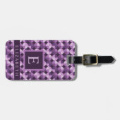 Gepersonaliseerd licht violet donker Paarse geomet Bagagelabel (Voorkant horizontaal)