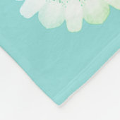 Gepersonaliseerd lichtblauw bloemenpatroon fleece deken (Hoek)