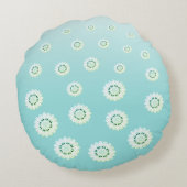 Gepersonaliseerd lichtblauw bloemenpatroon rond kussen (Achterkant)