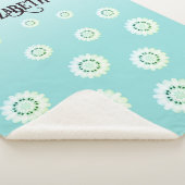 Gepersonaliseerd lichtblauw bloemenpatroon sherpa deken (3/4)