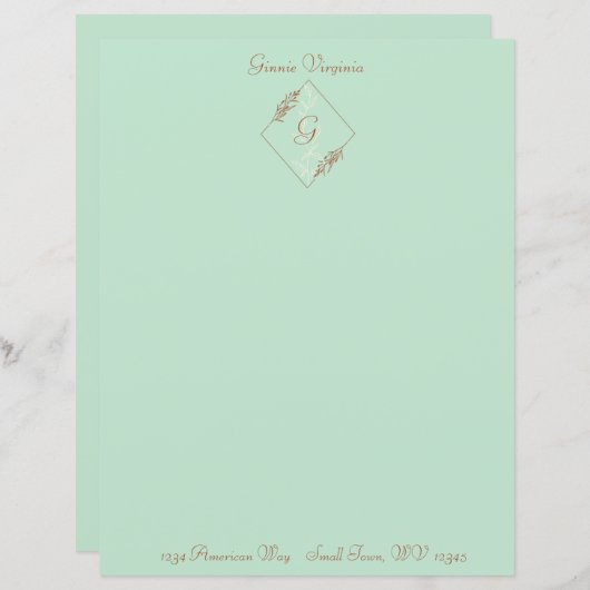 Gepersonaliseerd lichtblauw briefpapier blad (Voorkant / Achterkant)