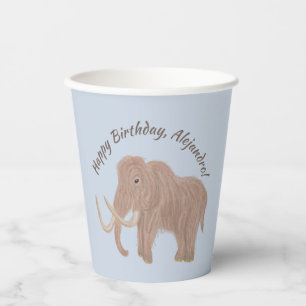 Gepersonaliseerd lichtblauw, bruin-wollig mamma papieren bekers