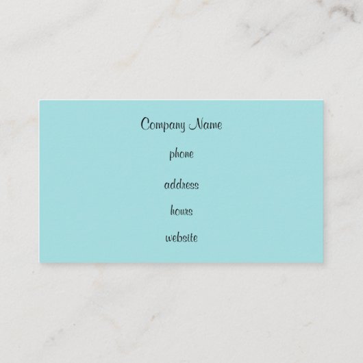 Gepersonaliseerd Lichtblauw en Zwart Visitekaartje (Achterkant)