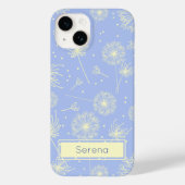 Gepersonaliseerd lichtblauw Floral Dandelion Patro Case-Mate iPhone Case (Achterkant)