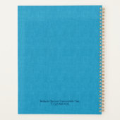 Gepersonaliseerd lichtblauw linnen 3 ring Multomap Planner (Achterkant)