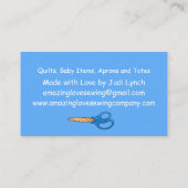 Gepersonaliseerd lichtblauwe naaimachine 2 visitekaartje (Achterkant)