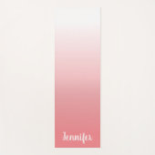 Gepersonaliseerd lichtkoraal en witte ombre yogamat (Voorkant)