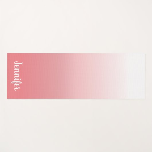 Gepersonaliseerd lichtkoraal en witte ombre yogamat (Voorkant (horizontaal))