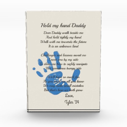 Gepersonaliseerd lief papa gedicht fotoblokken (Voorkant)