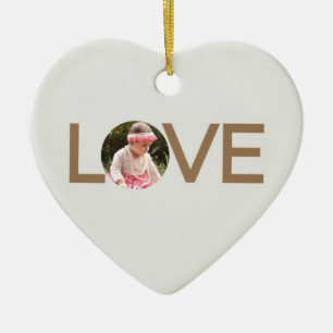 Gepersonaliseerd Liefde Baby Foto Hart Vormig Orna Keramisch Ornament