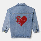 Gepersonaliseerd liefdeshart denim jacket (Achterkant)