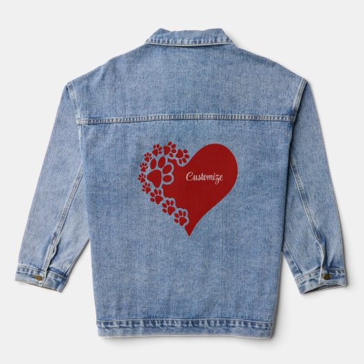 Gepersonaliseerd liefdeshart denim jacket (Achterkant)