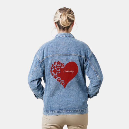 Gepersonaliseerd liefdeshart denim jacket (Model)