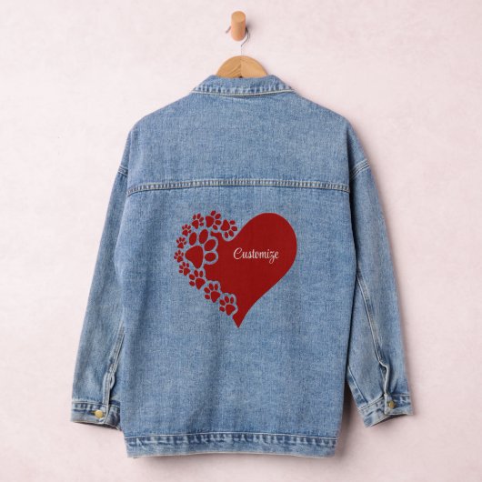 Gepersonaliseerd liefdeshart denim jacket (Hangar)