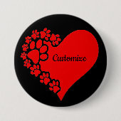 Gepersonaliseerd liefdeshart ronde button 7,6 cm (Voorkant)