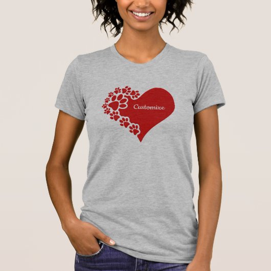 Gepersonaliseerd liefdeshart t-shirt (Voorkant)
