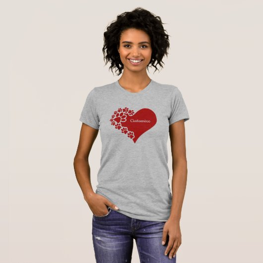 Gepersonaliseerd liefdeshart t-shirt (Voorkant volledig)