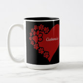 Gepersonaliseerd liefdeshart tweekleurige koffiemok (Links)