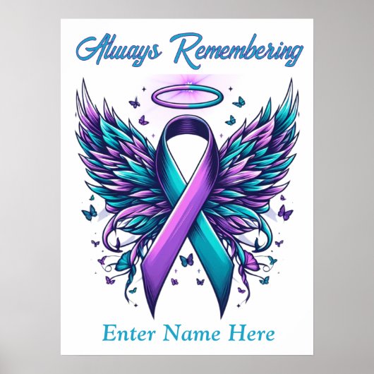 Gepersonaliseerd liefdevol geheugen Zelfmoordverli Poster (Voorkant)