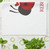 gepersonaliseerd lieveheersbeestje theedoek (Gevouwen)