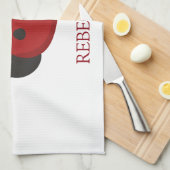 gepersonaliseerd lieveheersbeestje theedoek (Quarter Fold)