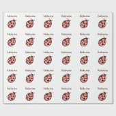 Gepersonaliseerd lieveheersbeestje Verjaardagsfees Cadeaupapier (Vlak)