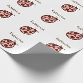 Gepersonaliseerd lieveheersbeestje Verjaardagsfees Cadeaupapier (Hoek)