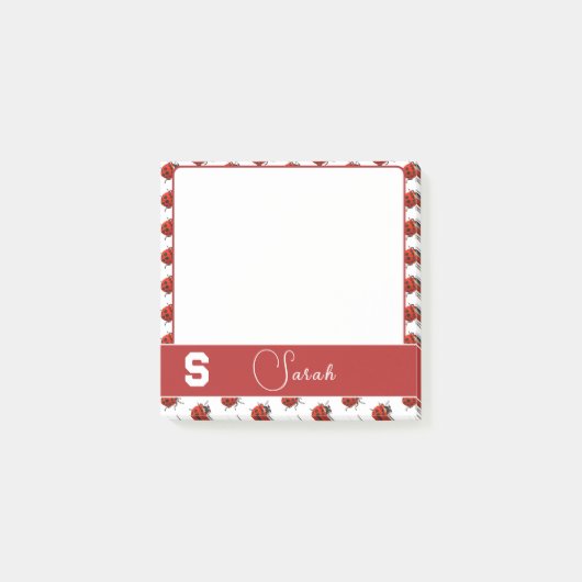 Gepersonaliseerd lieveheersbeestjesthema post-it® notes (Voorkant)