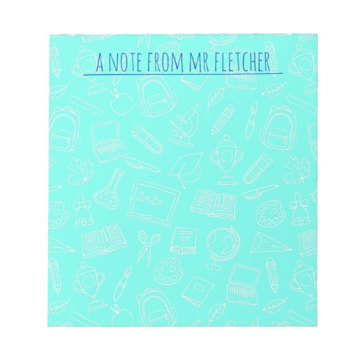 Gepersonaliseerd lijnenpatroon voor schoolbenodigd notitieblok (Voorkant)