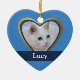 Gepersonaliseerd Lijst voor foto van hartvorm Keramisch Ornament