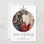 Gepersonaliseerd Lijst voor Kerstmis Bauble Feestdagenkaart (Voorkant)