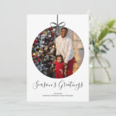 Gepersonaliseerd Lijst voor Kerstmis Bauble Feestdagenkaart (Staand voorkant)