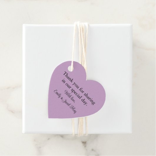 Gepersonaliseerd Lila Bedankjes Labels (In situ)