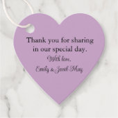 Gepersonaliseerd Lila Bedankjes Labels (Voorkant)