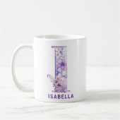 Gepersonaliseerd Lila Fairy Monogram I Koffiemok (Links)